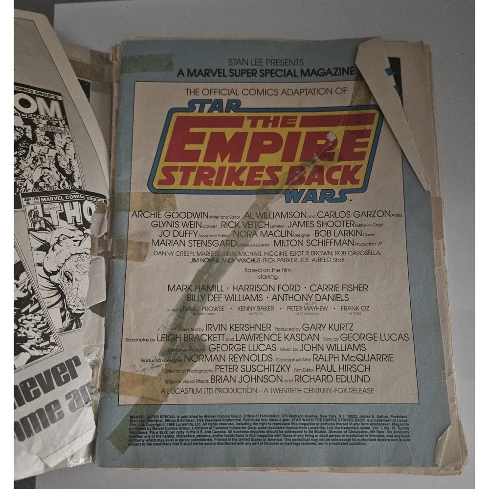 Marvel Comics 1980 Super Special Magazine Star Wars Empire Strikes Back